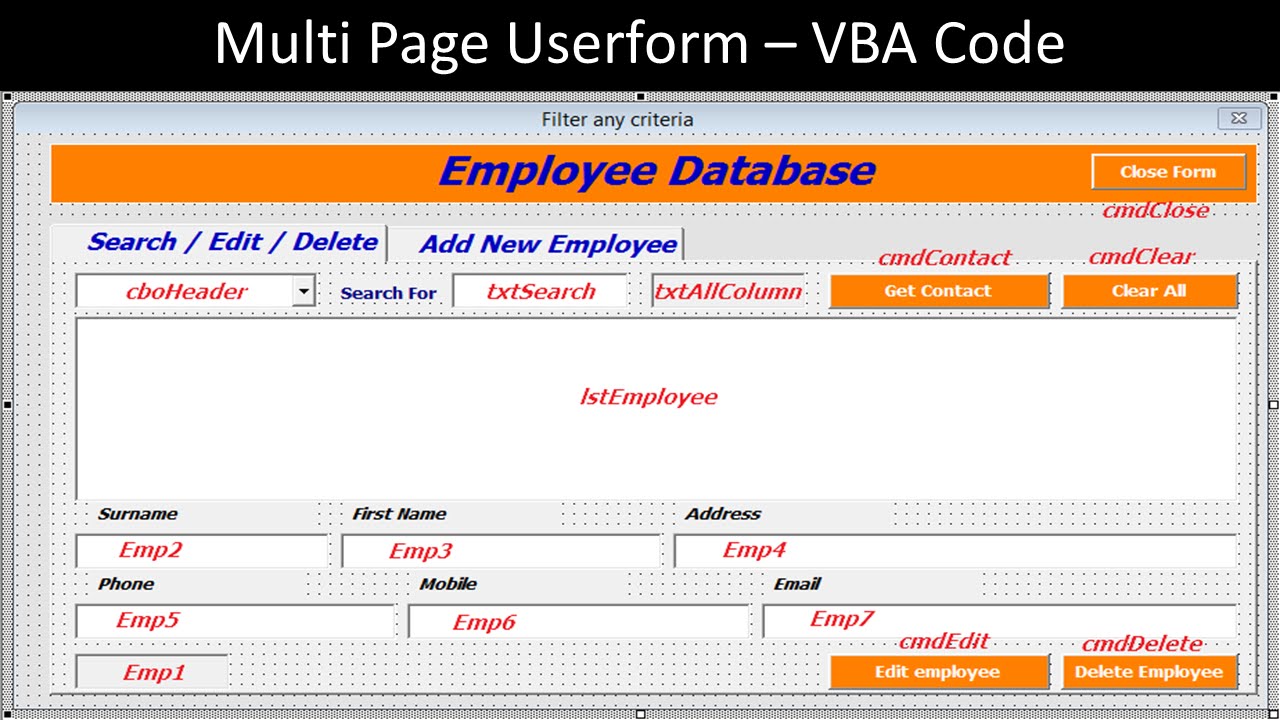 excel vba userform templates downloads